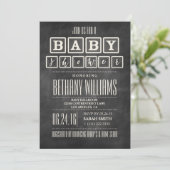 RUSTIC CHALKBOARD BABY SHOWER INVITATIE KAART (Staand voorkant)