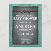 Rustic Chalkboard Baby shower Invite Uitnodiging Briefkaart (Voorkant)