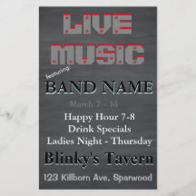 Rustic Chalkboard Bar Tavern Live Music 2