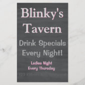 Rustic Chalkboard Bar Tavern Live Music 2 Flyer (Achterkant)