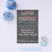 Rustic Chalkboard Bar Tavern Live Music 2 Flyer (Enkel)