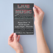 Rustic Chalkboard Bar Tavern Live Music 2 Flyer (Hand)