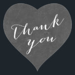 Rustic Chalkboard bedankt voor je bruiloft Hart Sticker<br><div class="desc">Rustic Chalkboard bedankt je voor je huwelijk.</div>