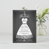 Rustic Chalkboard Bridal Shower Invitation Kaart (Staand voorkant)