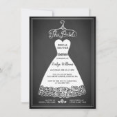 Rustic Chalkboard Bridal Shower Invitation Kaart (Voorkant)