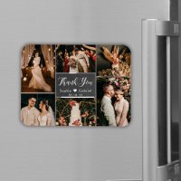 Rustic Chalkboard Collage Wedding Bedankt Magnet