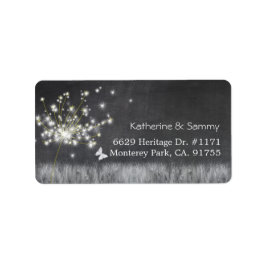 Rustic Chalkboard Dandelion Wedding Address Etiket