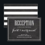 Rustic Chalkboard Eat Drink & zijn huwelijksopname Kaart<br><div class="desc">Rustige trouwreceptiekaart met retro-typografie met een faux-achtergrond. Overeenkomende items en andere kleuren zijn beschikbaar. Dit is een deel van een bruiloft collectie.</div>