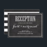 Rustic Chalkboard Eat Drink & zijn huwelijksopname Kaart<br><div class="desc">Rustige trouwreceptiekaart met retro-typografie met een faux-achtergrond. Overeenkomende items en andere kleuren zijn beschikbaar. Dit is een deel van een bruiloft collectie.</div>