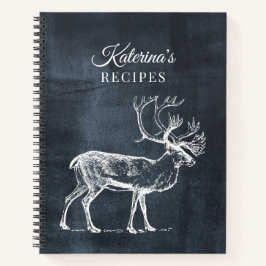 Rustic Chalkboard en Deer Recipe Cookbook Notitieboek