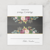 Rustic Chalkboard en Floral Wedding Plaatskaartje (Buitenkant ongevouwen)