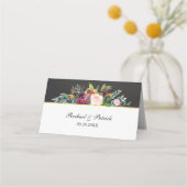 Rustic Chalkboard en Floral Wedding Plaatskaartje (Achterkant)