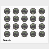 Rustic Chalkboard Eucalyptus Greenery Wedding Ronde Sticker (Vel)