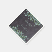 Rustic Chalkboard Eucalyptus Greenery Wedding Servet (Hoek)