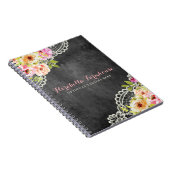Rustic Chalkboard Farmhouse Rozen Lace Shabby Notitieboek (Rechterzijde)
