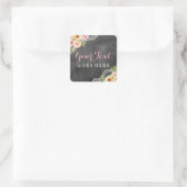 Rustic Chalkboard Farmhouse Rozen Lace Shabby Vierkante Sticker (Tas)
