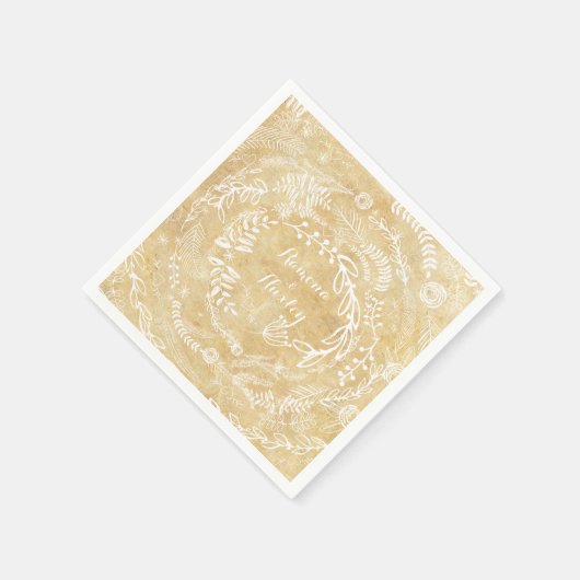 Rustic Chalkboard Floral Garland Servetten (Hoek)