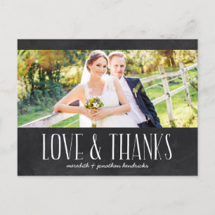 Rustic Chalkboard Foto bedankt Briefkaart