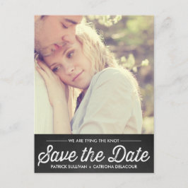 RUSTIC CHALKBOARD | FOTO BESPAAR DE DATUM-BRIEFKAA AANKONDIGINGSKAART