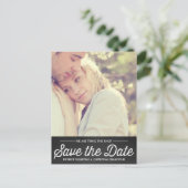 RUSTIC CHALKBOARD | FOTO BESPAAR DE DATUM-BRIEFKAA AANKONDIGINGSKAART (Staand voorkant)