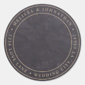 Rustic Chalkboard-fotolabel Ronde Sticker (Voorkant)