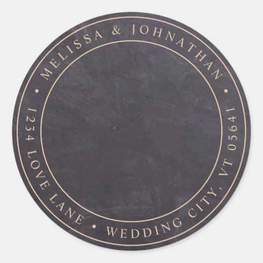 Rustic Chalkboard-fotolabel Ronde Sticker (Voorkant)