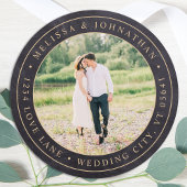 Rustic Chalkboard-fotolabel Ronde Sticker