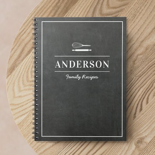 Rustic Chalkboard - Gepersonaliseerd familieboek Notitieboek