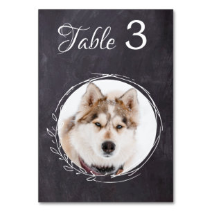 Rustic Chalkboard Greenery Wedding Pet Foto Kaart