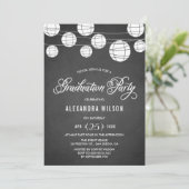 Rustic Chalkboard Hanging Lantern Afstuderen Kaart (Staand voorkant)