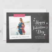 Rustic Chalkboard Happy Valentine's Day Photo Feestdagenkaart (Voorkant)