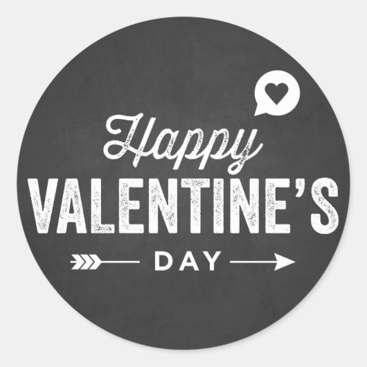 RUSTIC CHALKBOARD HAPPY VALENTINE'S DAY STICKER (Voorkant)
