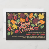 Rustic Chalkboard Herfst Harvest Thanksgiving Part Kaart (Voorkant)