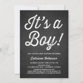 RUSTIC CHALKBOARD | HET IS EEN JONGENS BABY SHOWER KAART (Voorkant)