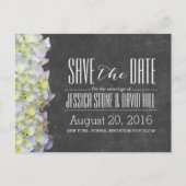 Rustic Chalkboard Hydrangea Wedding Save the Date Aankondigingskaart (Voorkant)