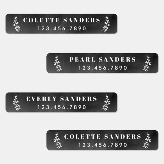 Rustic Chalkboard Iron on Name Labels (Groep)