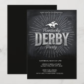 Rustic Chalkboard Kentucky Derby Party Invitation Kaart (Voorkant / Achterkant)