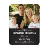 Rustic Chalkboard kerstzegelfoto Magneet (Verticaal)