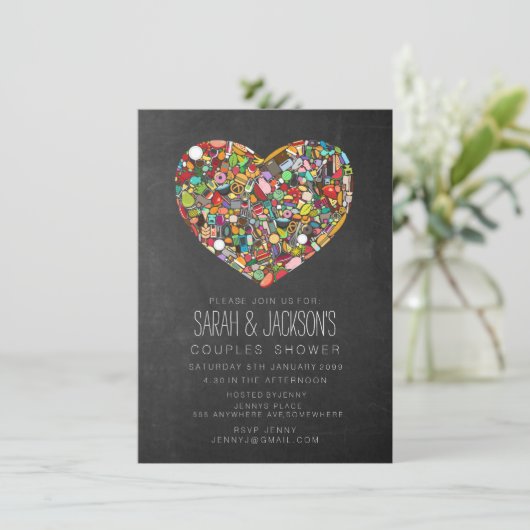 Rustic Chalkboard Kitchen Tea Vrijgezellenfeest Pa Kaart (Staand voorkant)