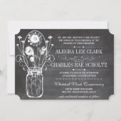 Rustic Chalkboard Mason Jar Typografie Kaart (Voorkant)