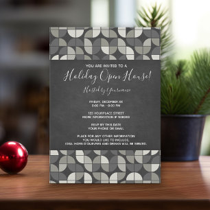 Rustic Chalkboard MCM Holiday Open House Kaart
