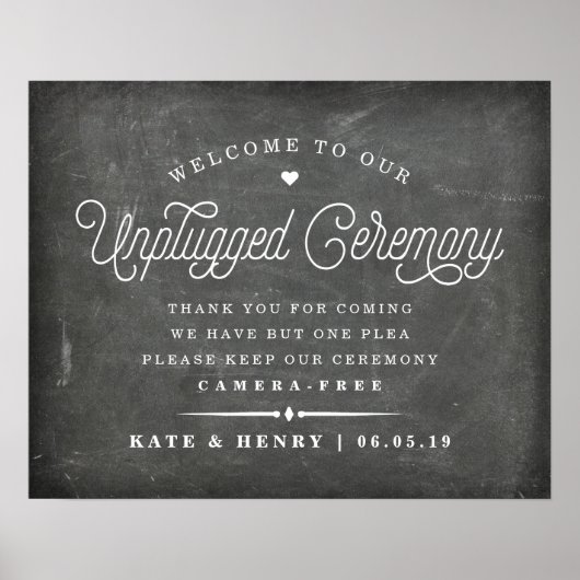 Rustic Chalkboard niet-aangesloten Ceremony Poster (Voorkant)