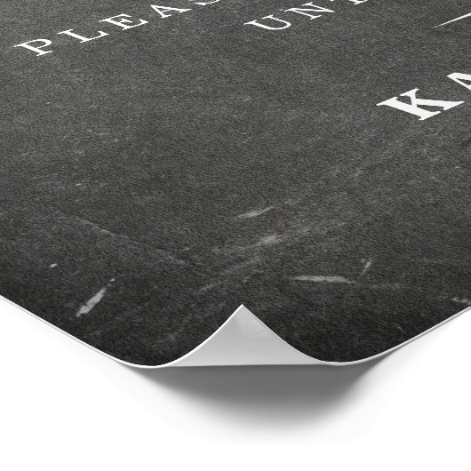 Rustic Chalkboard niet-aangesloten Ceremony Poster (Hoek)