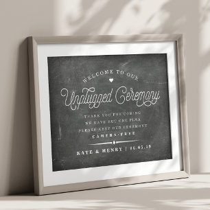 Rustic Chalkboard niet-aangesloten Ceremony Poster