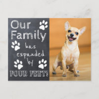Rustic Chalkboard - Nieuwe Pet Aankondiging met po