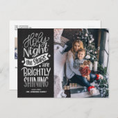 Rustic Chalkboard O Holy Night Lyrics Christmas Feestdagenkaart (Voorkant / Achterkant)