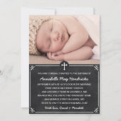 Rustic Chalkboard Photo Baptism/Christening Kaart (Voorkant)