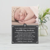 Rustic Chalkboard Photo Baptism/Christening Kaart (Staand voorkant)