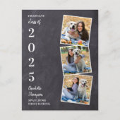 Rustic Chalkboard Photo Collage Afstuderen Invita Uitnodiging Briefkaart (Voorkant)