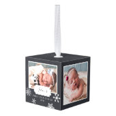 Rustic Chalkboard Photo Collage Snow Decoratie (Achter hoekig)